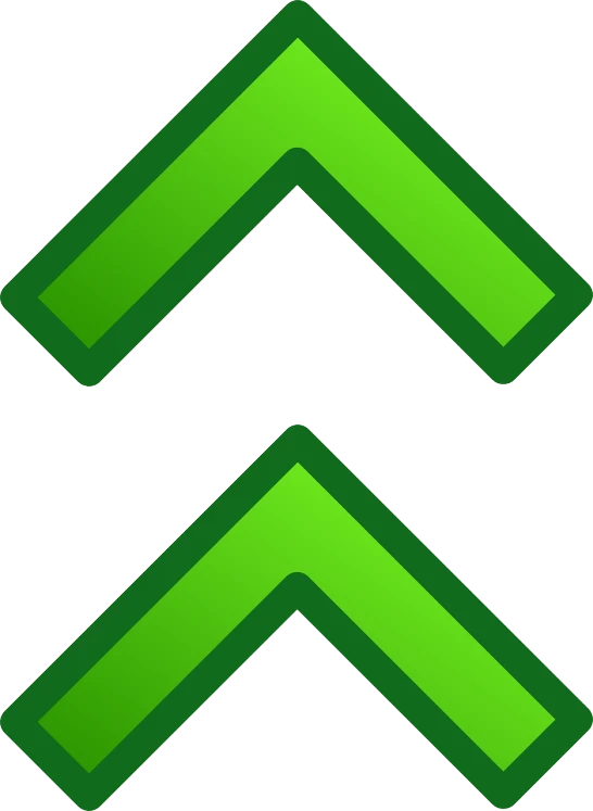 a pair of green arrows on a white background, inspired by Masamitsu Ōta, levels, view from bottom to top, off putting, interior