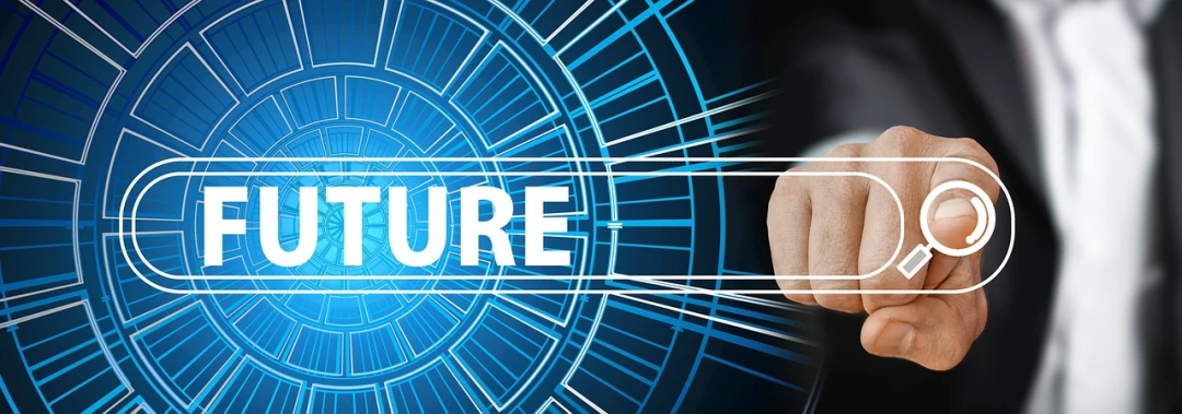 a man in a suit touching a button with the word future, a picture, by Jeanna bauck, trending on pixabay, futurism, mesh structure, lit. 'the cube', website banner, security