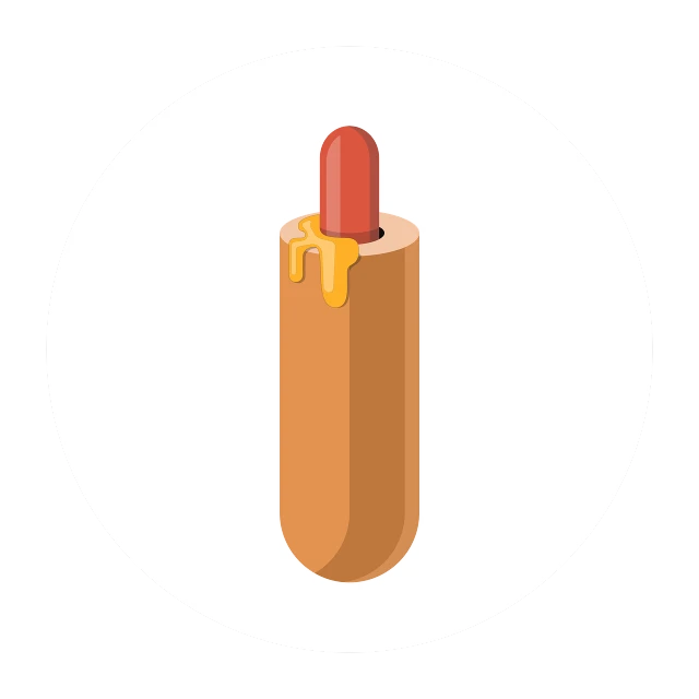 a hot dog with mustard and ketchup on it, an illustration of, featured on pexels, fantasy game spell icon, lipstick, round format, masterpiece illustration