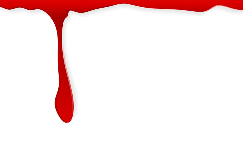 a drop of blood on a white background, a picture, pixabay, white frame border, with gradients, slime, gogo : :