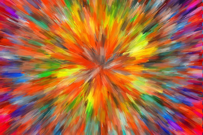 a colorful abstract painting of a burst of color, a digital painting, best on adobe stock, defocused background, full of colour 8-w 1024, digital painting highly detailed