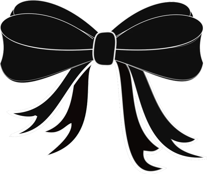 a black and white bow on a black background, lineart, pixabay, sōsaku hanga, ribbon in her hair, various colors, persona 5 inspired, cutie mark