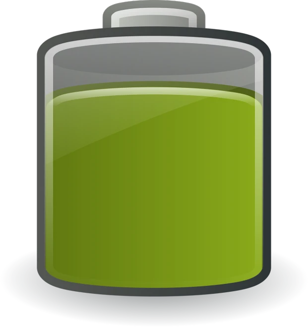 a bottle of green liquid sitting on top of a plate, a digital rendering, inspired by Luigi Kasimir, pixabay, massive battery, clipart icon, 1128x191 resolution, batteries not included