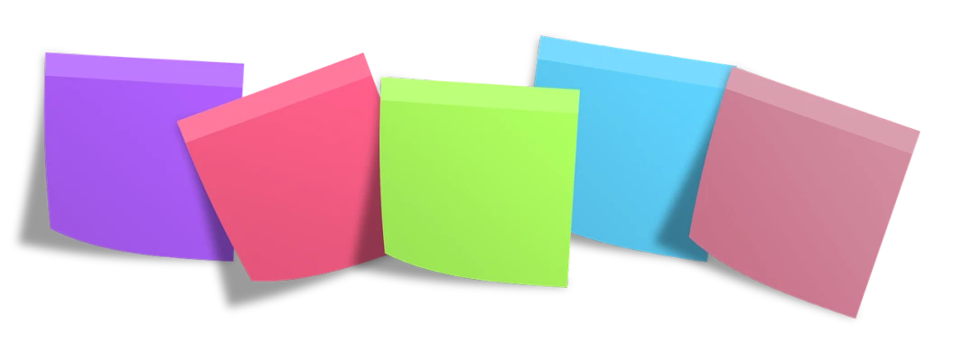 a group of colorful papers stacked on top of each other, a screenshot, trending on pixabay, digital art, on a flat color black background, three quater notes, cyan and green, plan