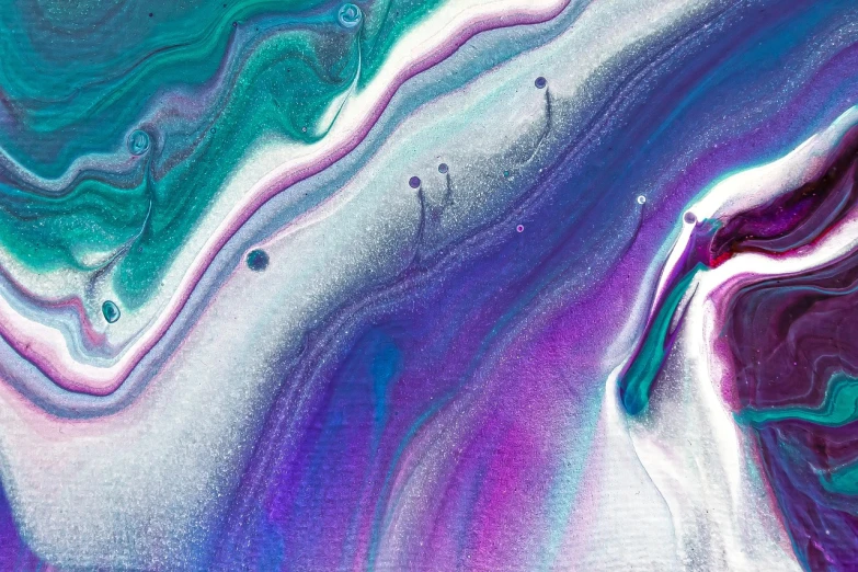 a close up of a purple and blue painting, by Sophie Pemberton, pexels, colourful slime, silver and cool colors, aerial iridecent veins, sand swirling
