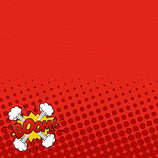 a red background with the word boom on it, a comic book panel, by Wayne England, pop art, wide wide shot, background aerial battle, wallpaperflare, no text!