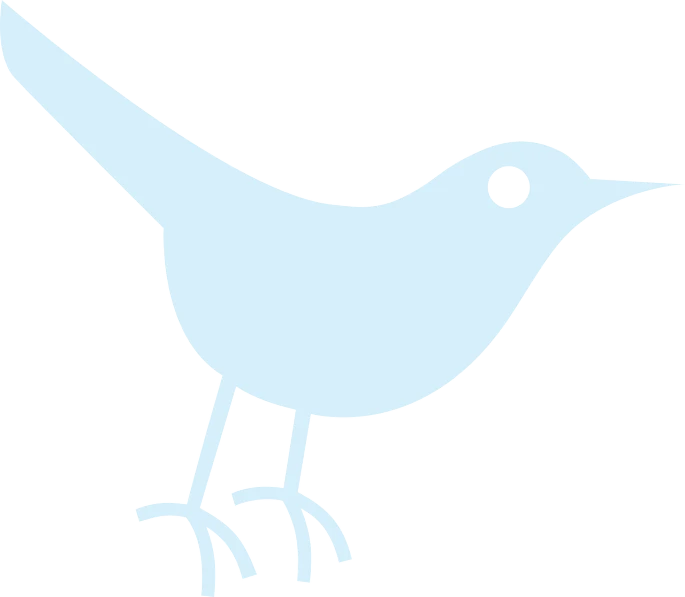 a silhouette of a bird on a white background, inspired by Paul Bird, light blue skin, unwind!, looking straight forward, coloured