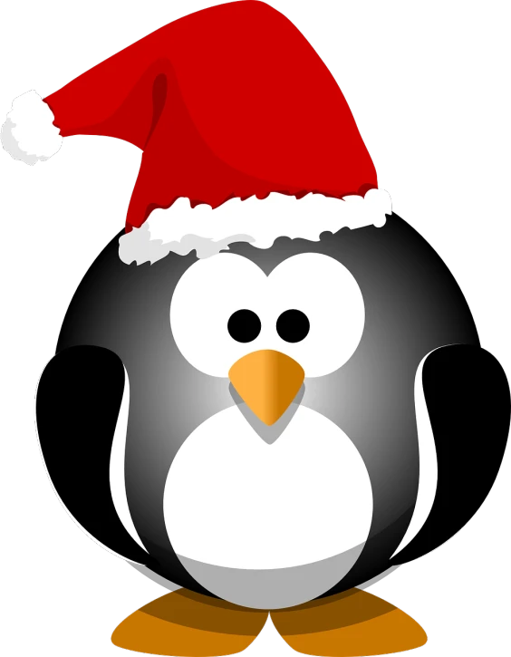 a penguin wearing a santa hat on a black background, pixabay, digital art, aaaaaaaaaaaaaaaaaaaaaa, istockphoto, cel shaded!!!, sfw