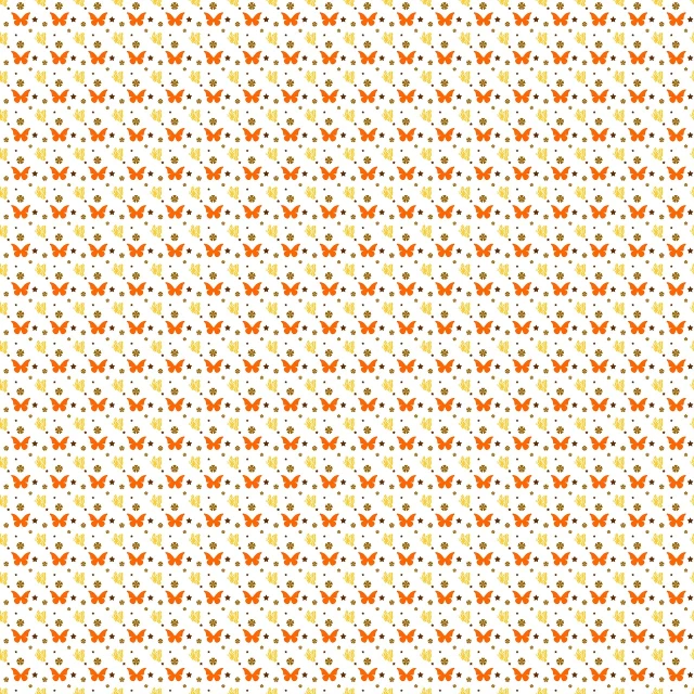 an orange and white pattern on a white background, a digital rendering, inspired by Alexander Milne Calder, reddit, some fireflies, full page grid sprite sheet, autumnal, flowery wallpaper