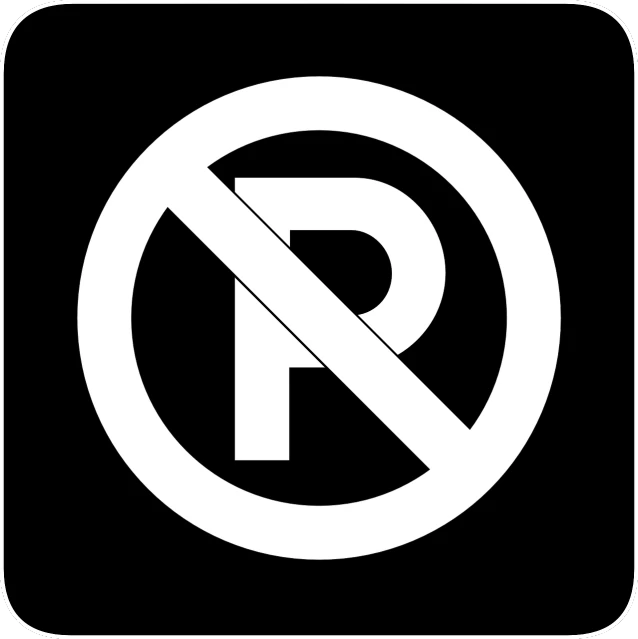 a no parking sign on a black background, a portrait, by Leon Polk Smith, pixabay, fined detail, yin yang, normal rockwell, persian