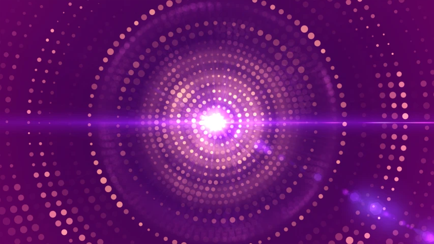 a close up of a circular object on a purple background, digital art, shutterstock, flashing concert lights, vector background, light particules, low resolution
