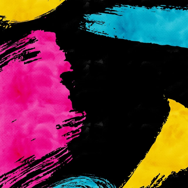 a close up of a colorful painting on a black background, a pop art painting, inspired by Ernst Wilhelm Nay, abstract art, watercolor ink illustration, 4 k vertical wallpaper, turquoise pink and yellow, high contrast illustration
