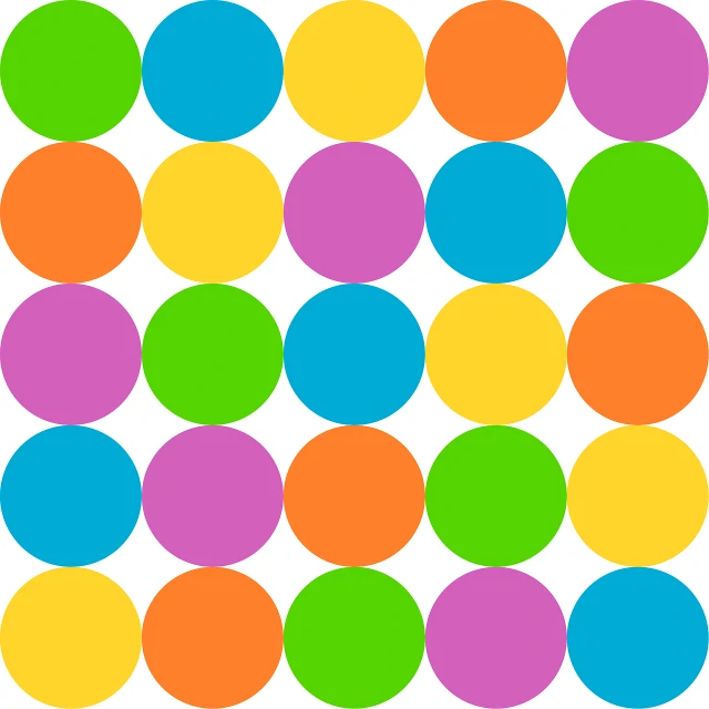 a bunch of different colored circles on a white background, color field, grid, pog, けもの, summer color scheme