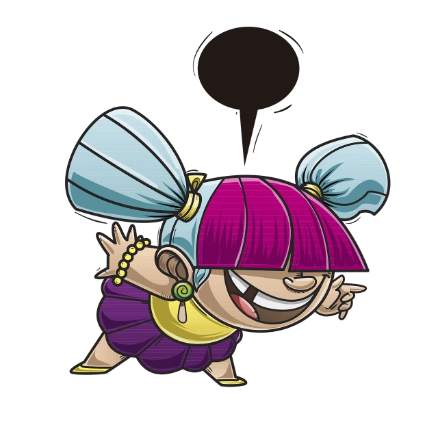 an image of a cartoon girl with pink hair, concept art, mingei, on black background, very funny, beautiful genie girl, full color illustration