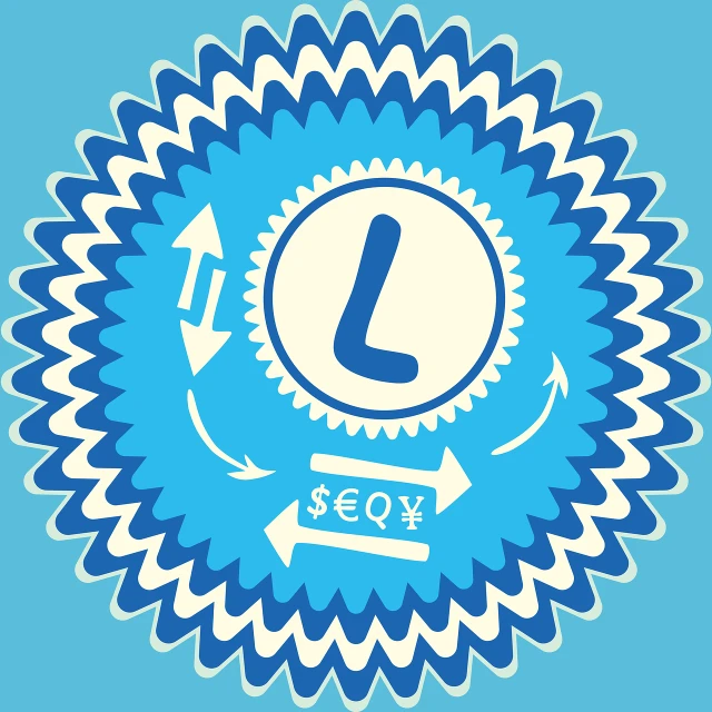 a clock sitting on top of a blue flower, an illustration of, inspired by Leo Leuppi, letterism, 2d solid shape logo, with labels. high quality, sequential, very low energy