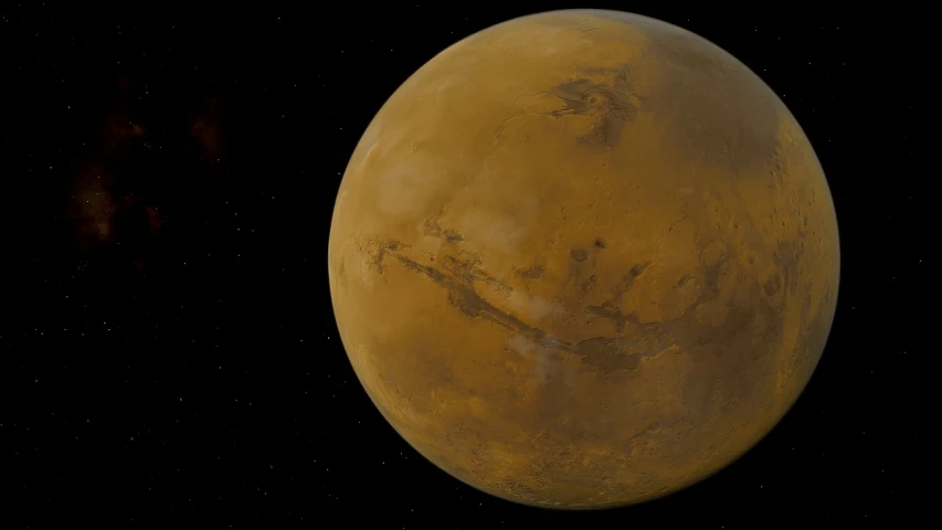 a close up of a planet with a star in the background, massurrealism, martian, dusty atmosphere, planet arrakis, terragen