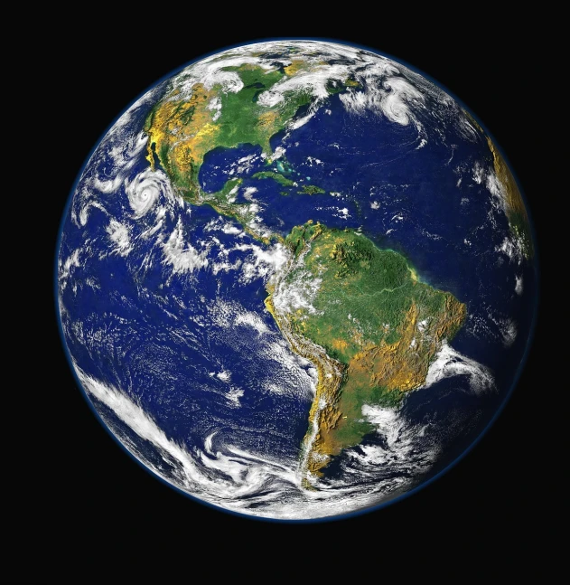 a picture of the earth taken from space, a picture, detailed photo, gaia, hyper - detailed photo, center of image