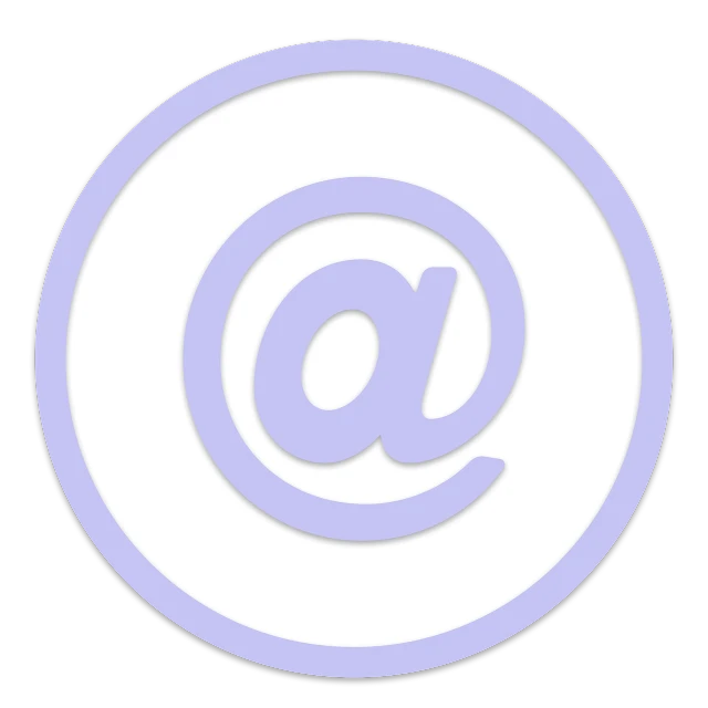a purple at sign in a white circle, pixabay, computer art, email, 🦑 design, ello, icon black and white
