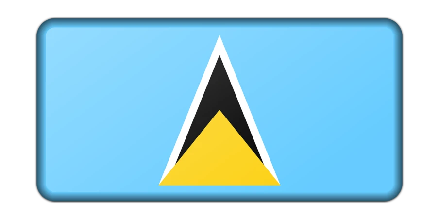 the flag of saint lucia is shown on a square button, flickr, digital art, 1128x191 resolution, vectorized, 3840 x 2160, triforce
