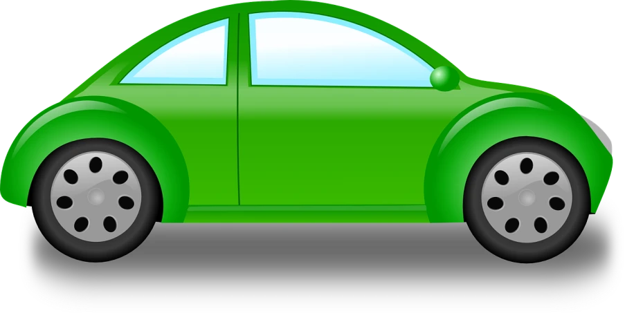 a green car on a black background, pixabay contest winner, !!! very coherent!!! vector art, it\'s name is greeny, beetle, clean cel shaded vector art