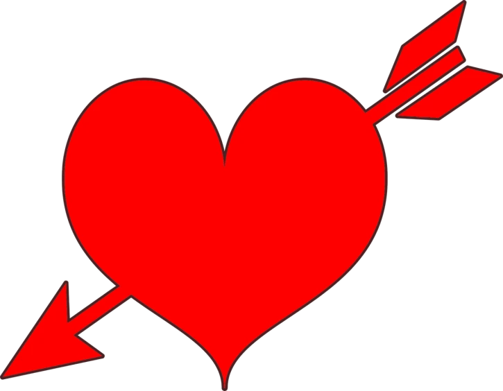 a red heart with an arrow in the middle, hurufiyya, ¯_(ツ)_/¯, with a black background, a huge, plan