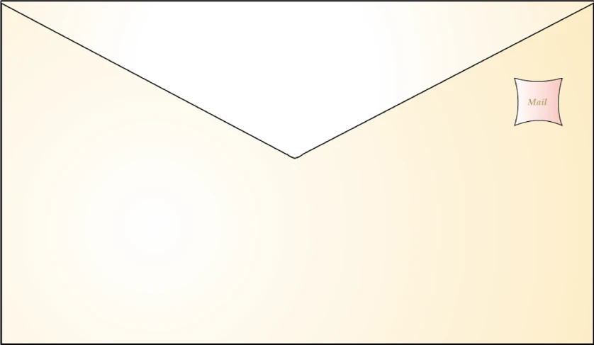 an open envelope with a pink ribbon on it, inspired by Andrei Kolkoutine, deviantart, postminimalism, vanilla - colored lighting, bottom - view, cel-shaded:15, simple ceiling