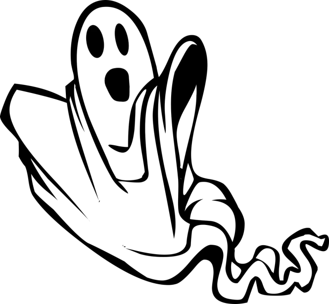 a black and white photo of a clock in the dark, a raytraced image, inspired by Kōno Michisei, polycount, ascii art, cute funny ghost, screaming with fear, 1 0 2 4 x 7 6 8, poorly drawn