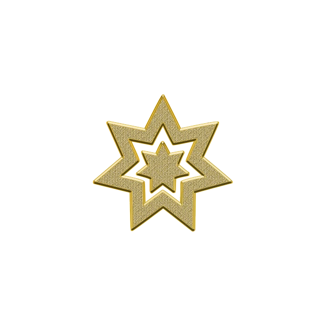 a gold star of david on a black background, a stipple, inspired by Katsushika Ōi, trending on polycount, op art, 28mm, lapel, embroidery, miniature product photo