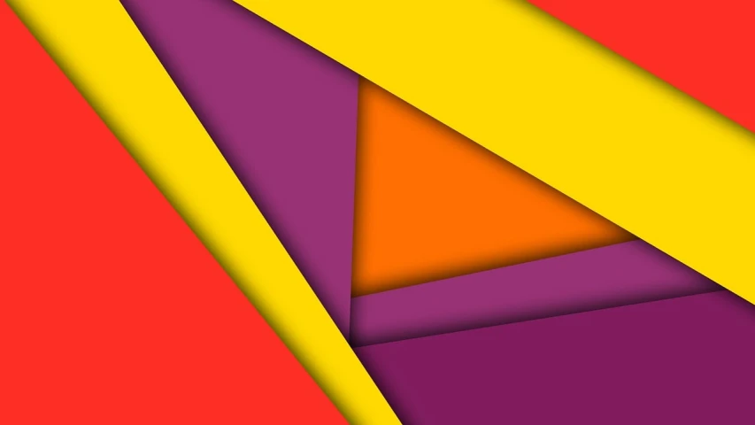 a close up of a red, yellow, and purple wallpaper, vector art, geometric abstract art, material design, modern very sharp photo, flat triangles, background image