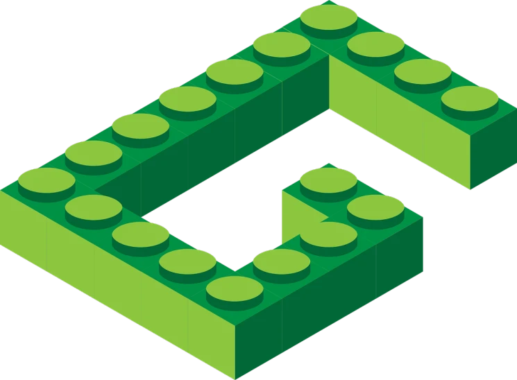 a green building block shaped like a zigzag, inspired by Ernő Grünbaum, deviantart, generative art, lego character, incredible isometric screenshot, exchange logo, gemini