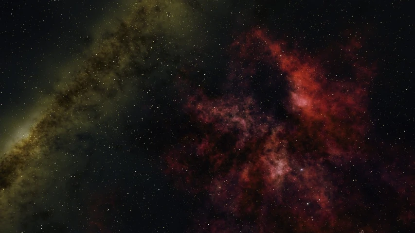 a couple of stars that are in the sky, a screenshot, inspired by Robert Zünd, space art, high resolution and detail, thick dust and red tones, ((space nebula background)), added detail