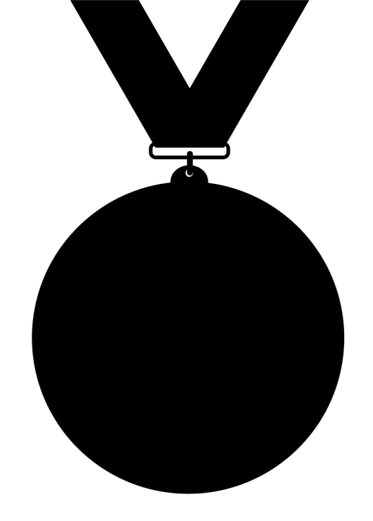 a black and white picture of a medal, a raytraced image, by Lajos Vajda, hurufiyya, empty space background, silhouette, black gold, colored accurately