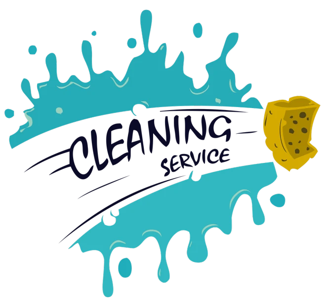 a logo for a cleaning service, concept art, by Justin Sweet, happening, blob, black gold light blue, created in adobe illustrator, splash page