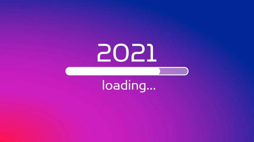 a loading bar with the word 2021 on it, shutterstock, happening, gradient dark purple, trending on artstattion, upgrade to max, wpap