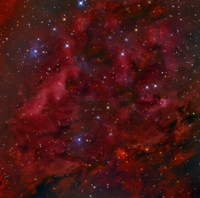 a star filled sky filled with lots of stars, a portrait, by William Powhida, space art, red cumulonimbus clouds, heavy pigment, 16k upscaled image, taken through a telescope