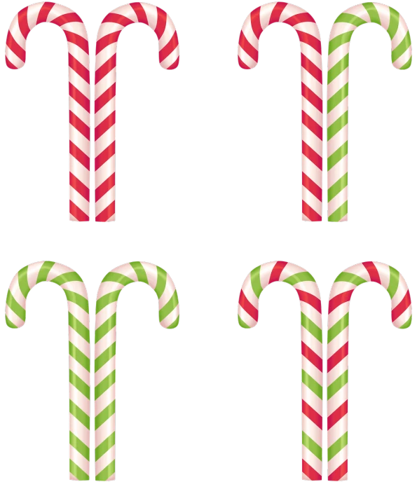 a number of candy canes on a black background, a digital rendering, inspired by Peter Alexander Hay, pop art, symmetrical tarot illustration, half image, medium detail, animation