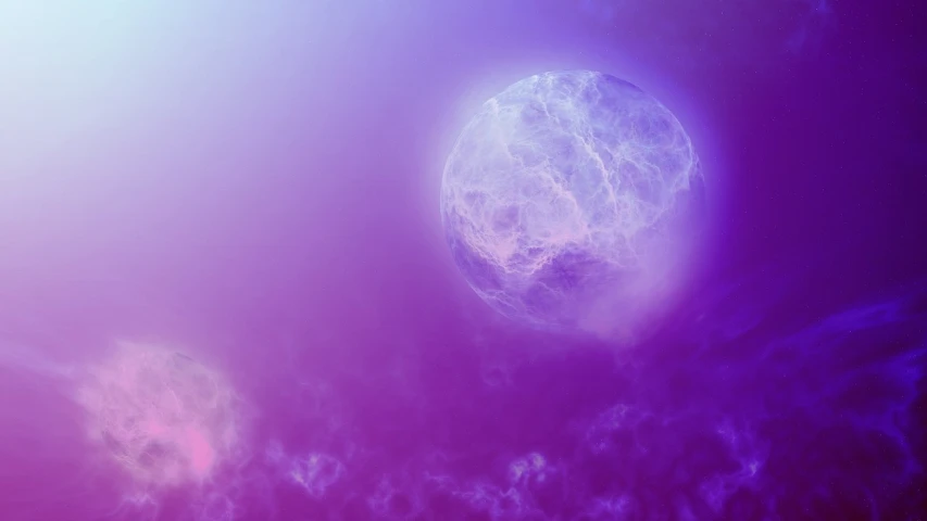 a close up of an object in the sky, digital art, by Daniel Chodowiecki, flickr, digital art, light purple mist, glowing sphere, alone in a nebula, minimal background