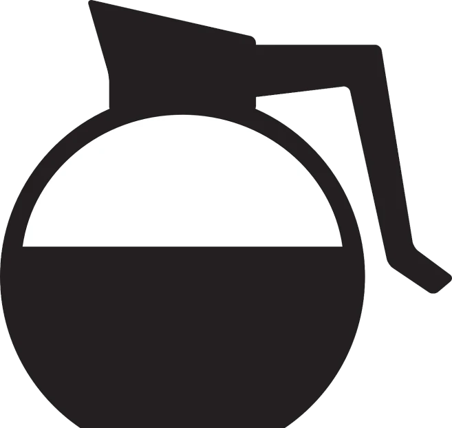 a black and white image of a coffee pot, pixabay, bauhaus, flat color, bomb, round-cropped, full page black