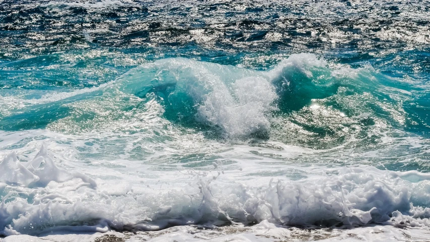 a man riding a wave on top of a surfboard, a photo, by Robert Griffier, shutterstock, fine art, puddles of turquoise water, deep impasto, hawaii beach, menacing!