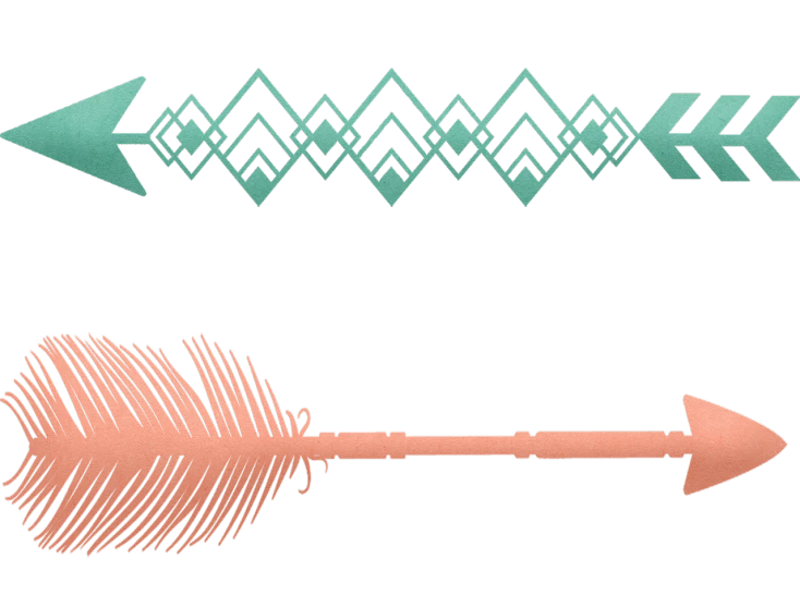 a couple of arrows that are next to each other, vector art, inspired by Robert Jacobsen, polycount, digital art, peach embellishment, aztec hair, laser cut textures, feather pen