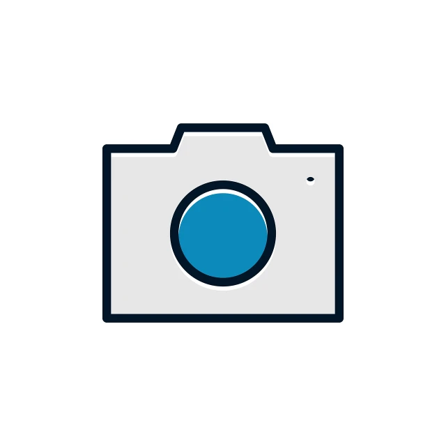 a camera icon on a white background, a picture, by Gavin Hamilton, ultra fine illustration, light blue filter, photostock, color photography