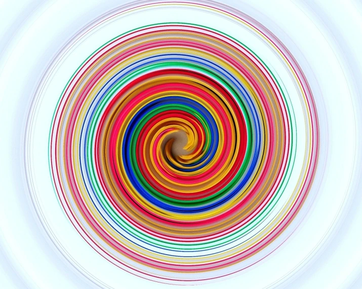 a multicolored spiral on a white background, a picture, inspired by Jan Rustem, whirling death, solid color background intricate, iphone capture, korean artist