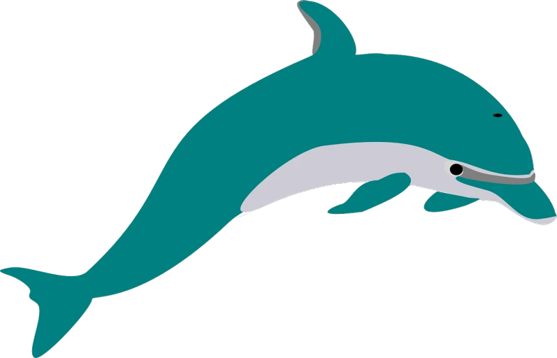 a dolphin that is jumping in the air, deviantart, ( ( dithered ) ), snail in the style of nfl logo, teals, f 2 0
