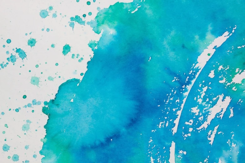 a close up of a watercolor painting of a person on a surfboard, a watercolor painting, inspired by Raoul De Keyser, pexels, fine art, turquoise palette, one big inkblot on the paper, abstract painting fabric texture, istock