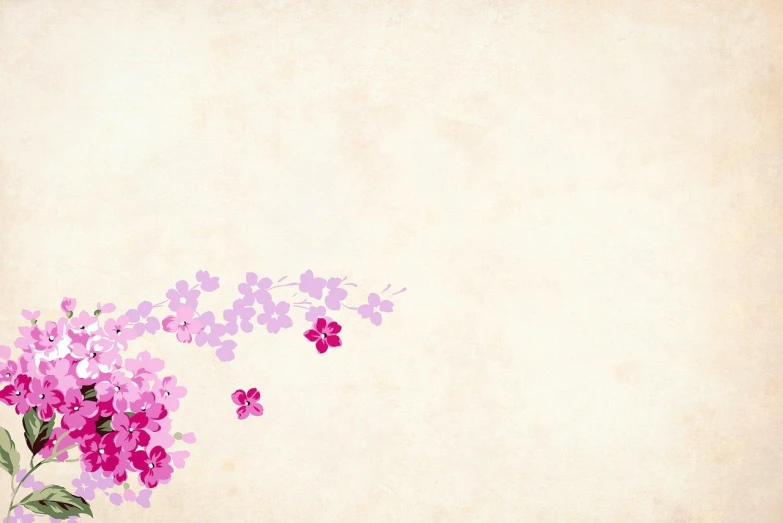 a vase filled with purple flowers sitting on top of a table, a minimalist painting, by Nōami, trending on pixabay, minimalism, paper texture 1 9 5 6, sakura bloomimg, 4 k hd wallpaper illustration, tiny crimson petals falling