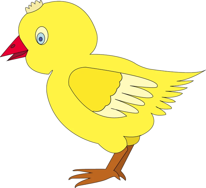 a yellow bird with a crown on its head, an illustration of, mingei, cute goose, bird\'s eye view, !!! very coherent!!! vector art, chicken
