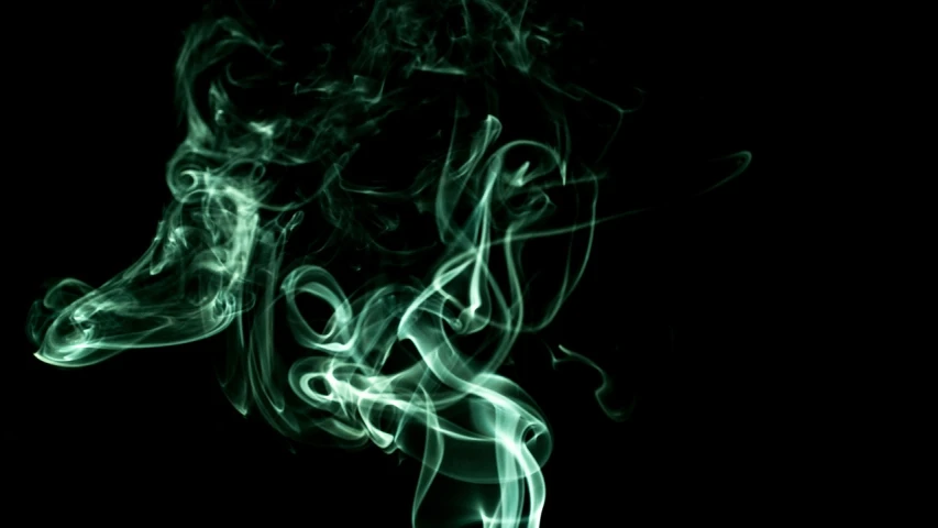 a close up of smoke on a black background, inspired by Elsa Bleda, digital art, bright green swirls coming up it, cinematic shot ar 9:16 -n 6 -g, mobile still frame. 4k uhd, smoking cigarettes