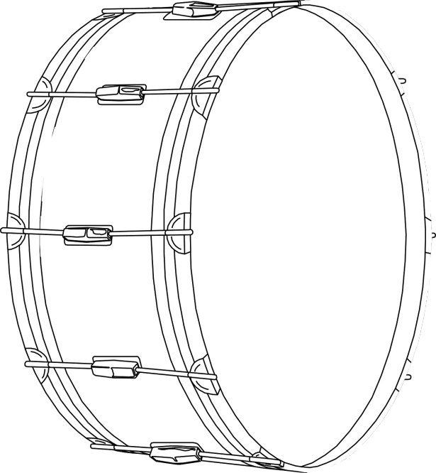 a drum on a black background, lineart, pixabay, digital art, template, [ digital art, bass drum, bracts