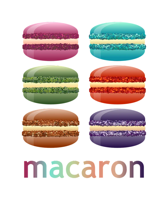 a close up of a macaron on a black background, vector art, inspired by Mac Conner, shiny!!, texture pack, 6 colors, colorful]”