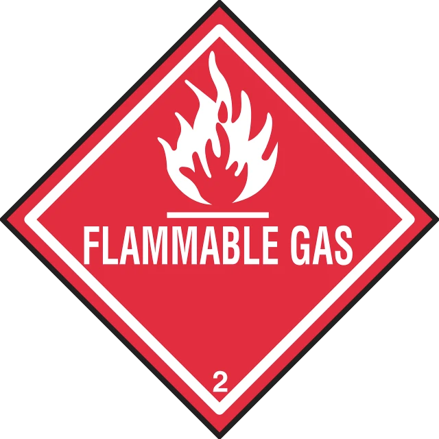a flammable gas sign on a white background, by Juan O'Gorman, habs logo, year 3022, very detailed labeling, amazing!